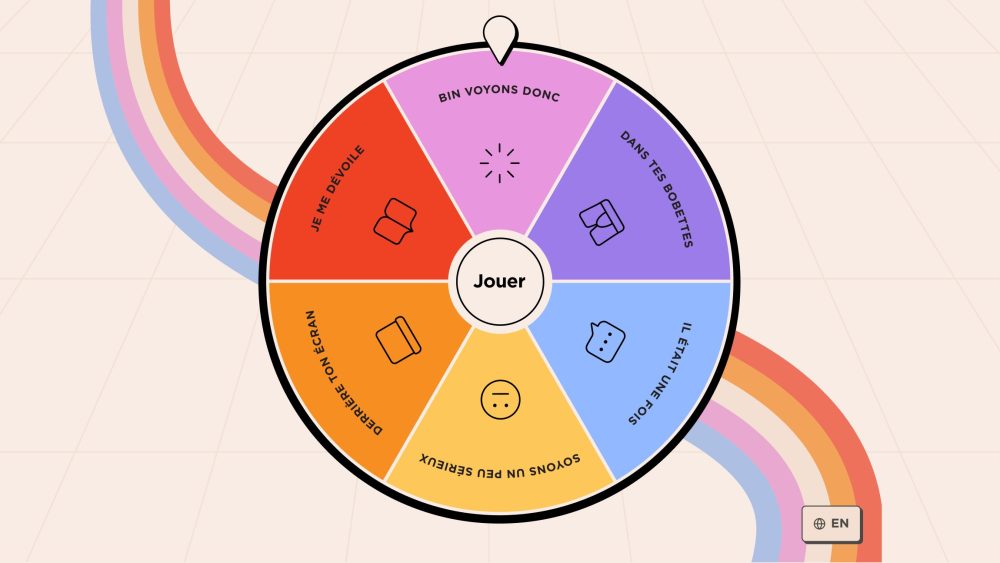 Sexcalade : roulette des six catégories de questions