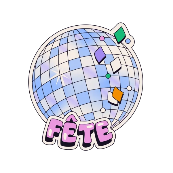 Mot-sticker « Fête » du nuage de mots